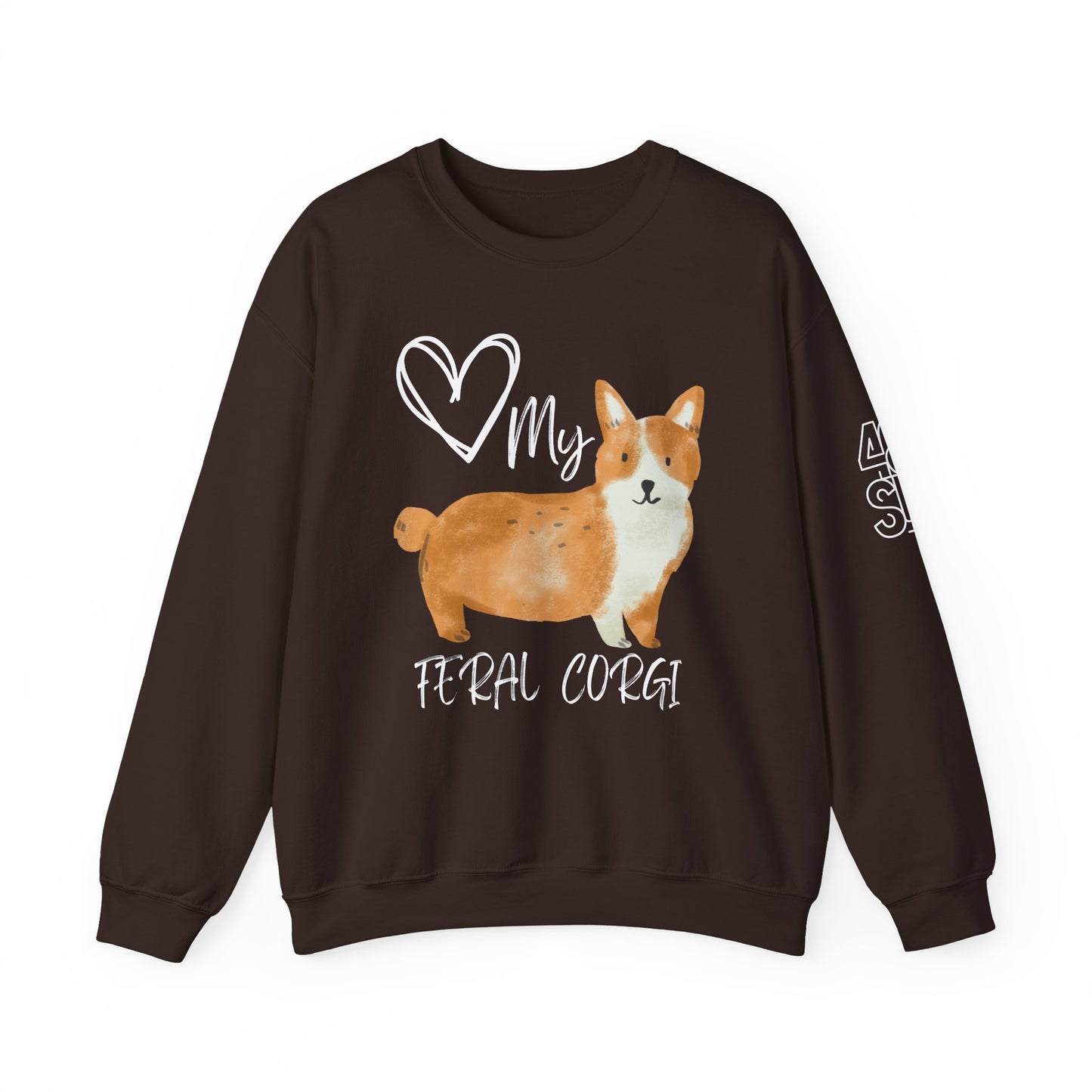 Love My Feral Corgi Comfy Unisex Heavy Blend™ Crewneck Sweatshirt