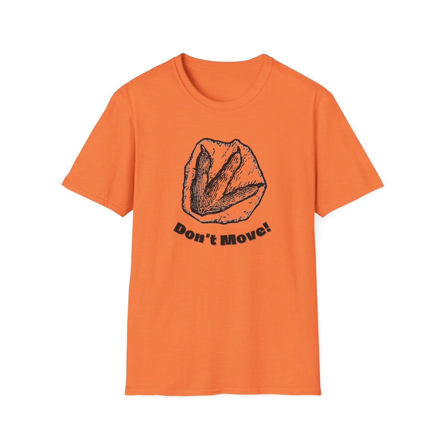Don't Move! - Dinosaur T-rex Footprint Softstyle T-Shirt - Comfy Casual Tee