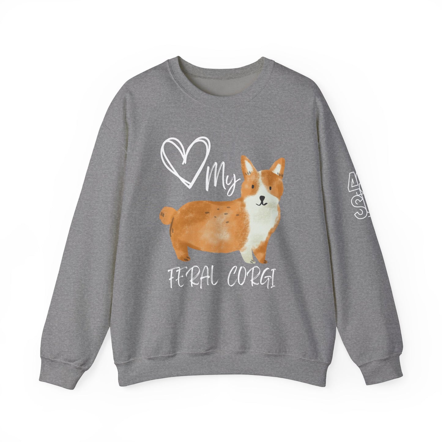 Love My Feral Corgi Comfy Unisex Heavy Blend™ Crewneck Sweatshirt