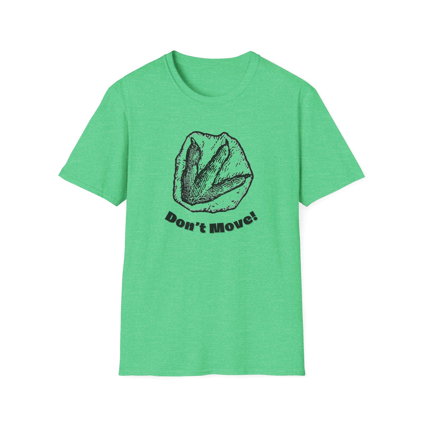 Don't Move! - Dinosaur T-rex Footprint Softstyle T-Shirt - Comfy Casual Tee
