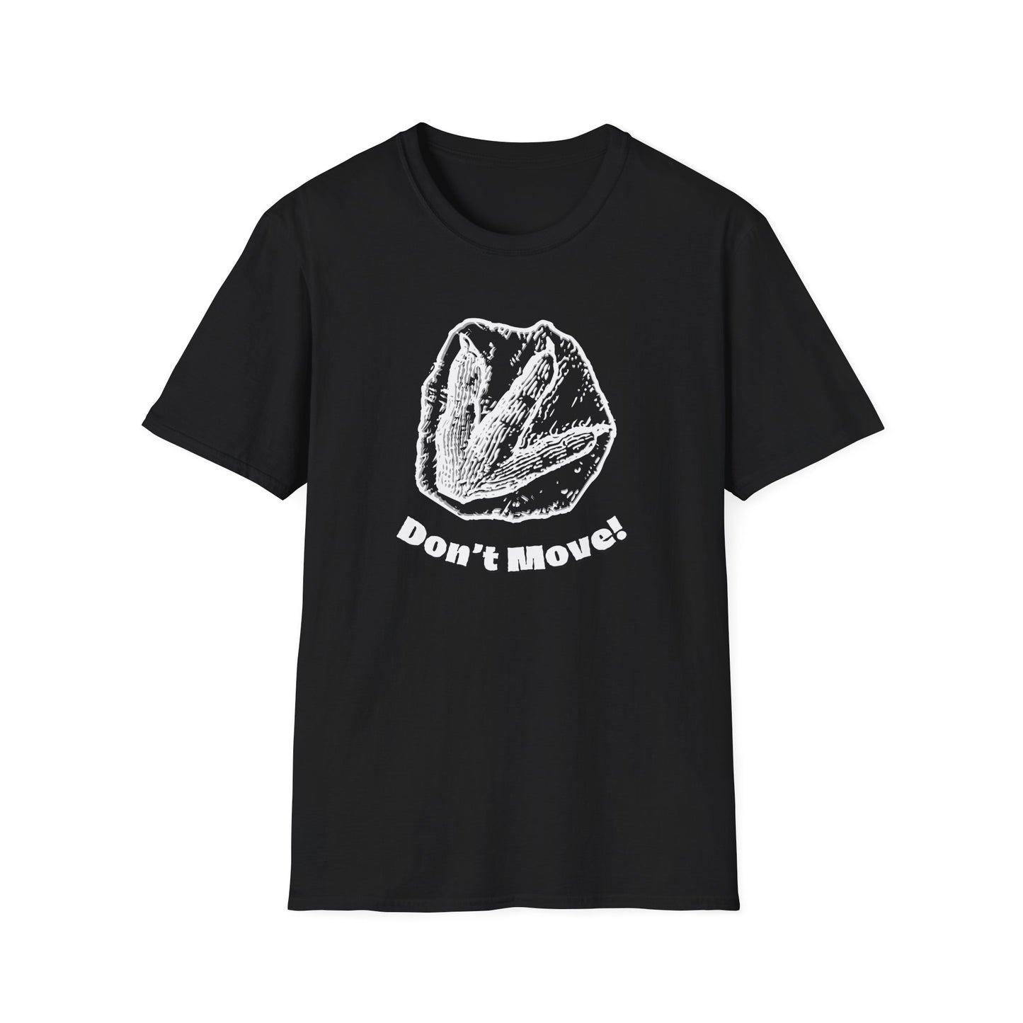 Don't Move! - Dinosaur T-rex Footprint Softstyle T-Shirt - Comfy Casual Tee