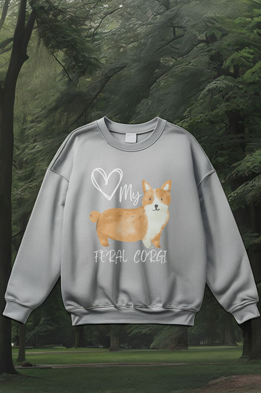 Love My Feral Corgi Comfy Unisex Heavy Blend™ Crewneck Sweatshirt