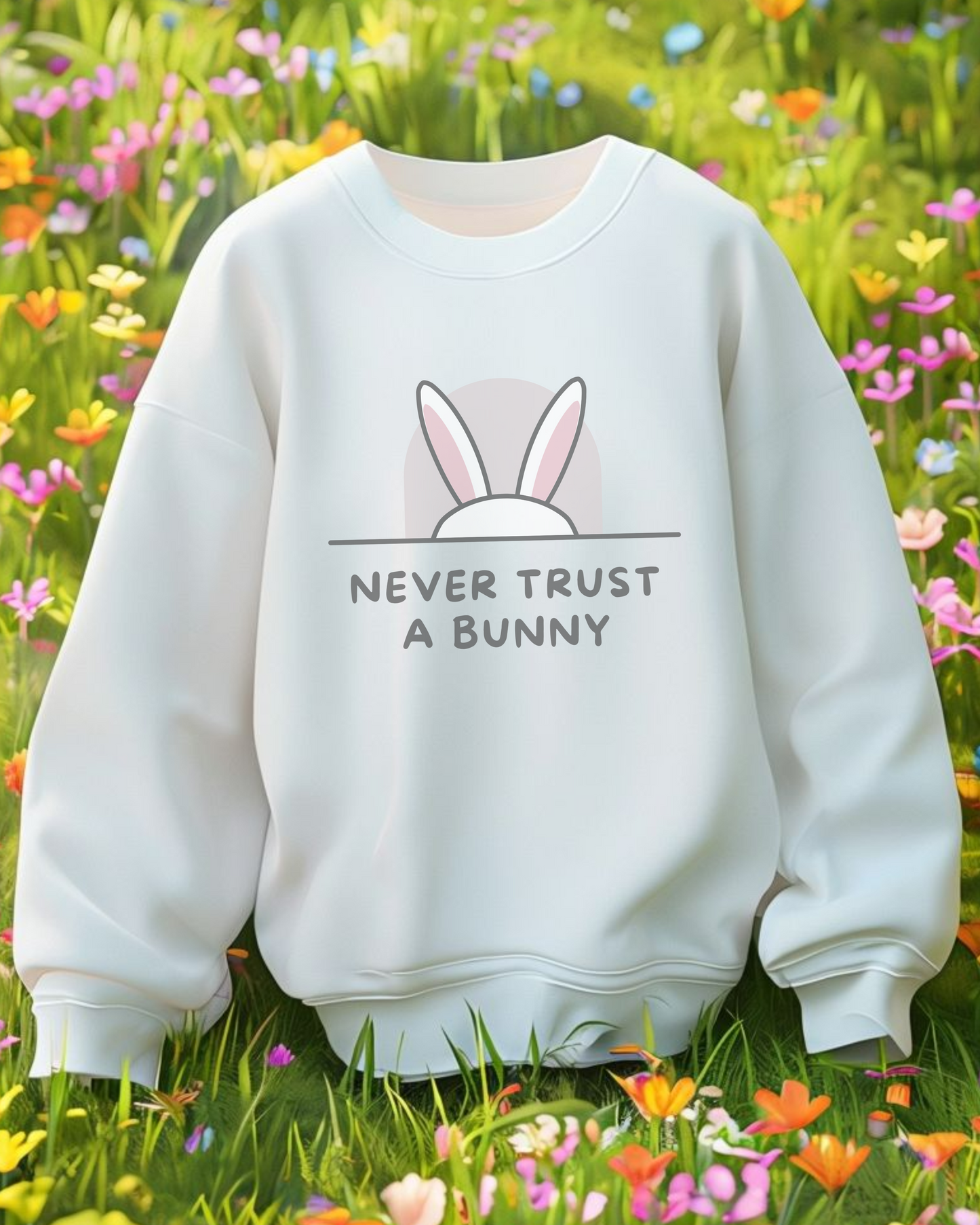 Never Trust A Bunny - Cozy Unisex Sweatshirt