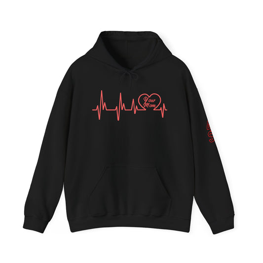 Heartbeat Design Unisex Hooded Sweatshirt - Perfect for Mother's Day & Everyday Comfort
