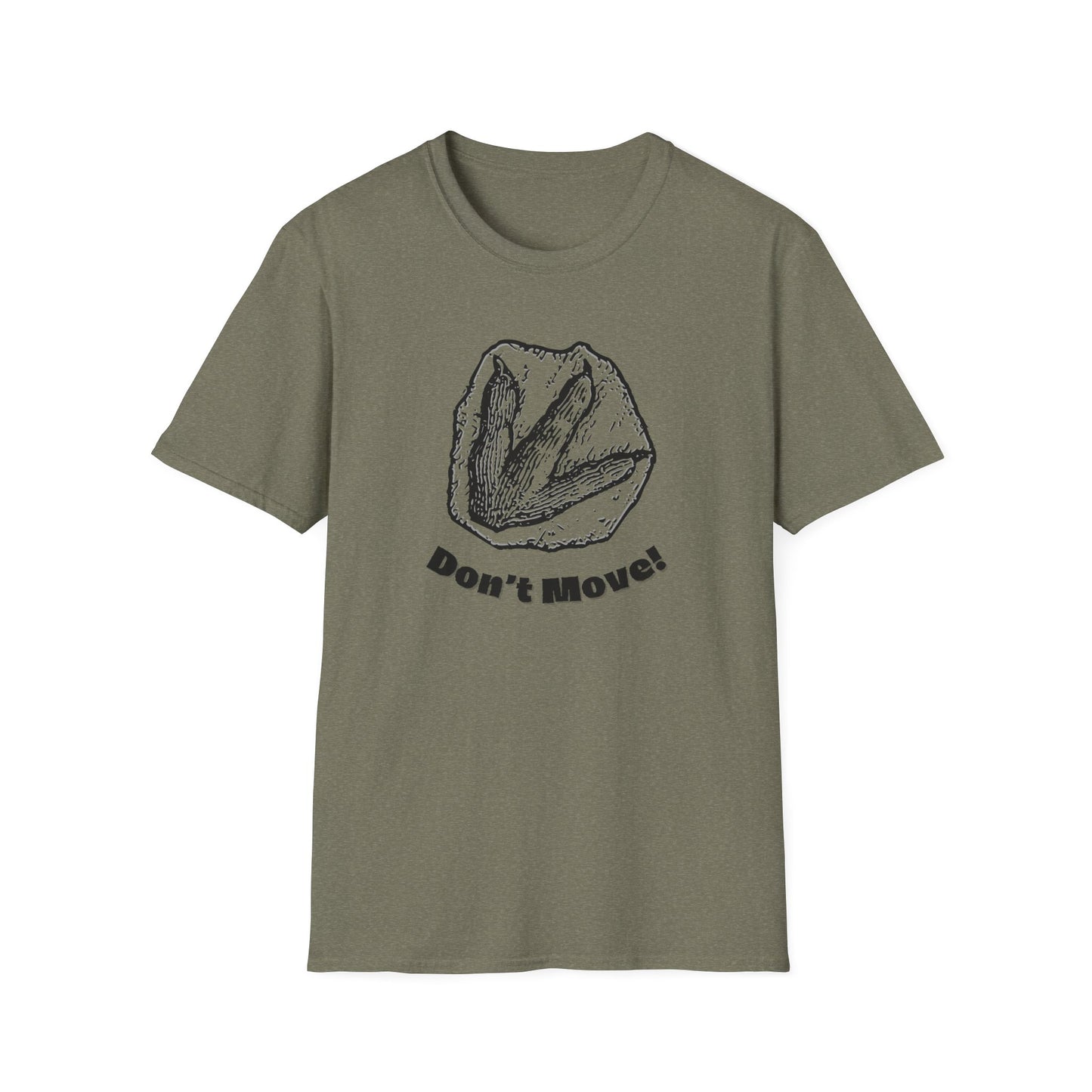 Don't Move! - Dinosaur T-rex Footprint Softstyle T-Shirt - Comfy Casual Tee