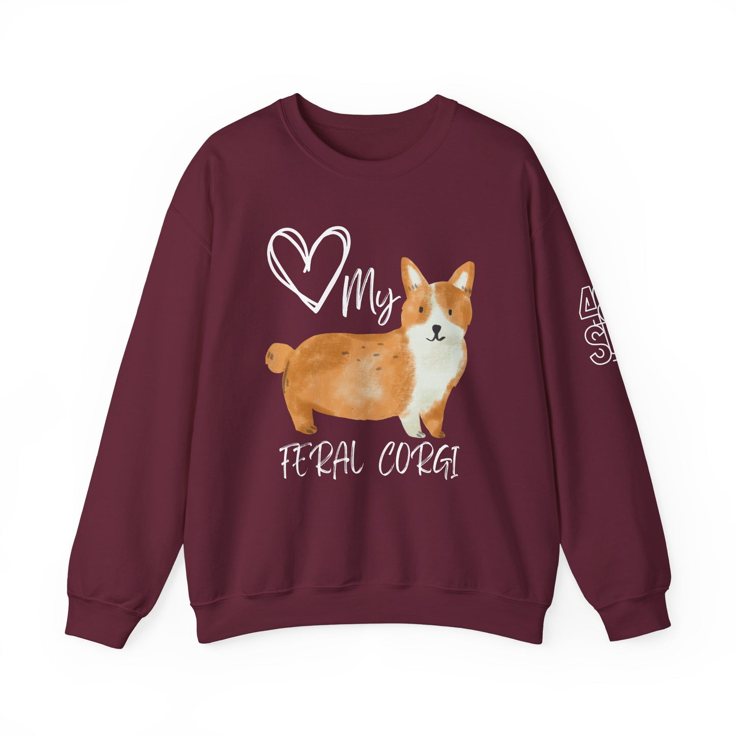 Love My Feral Corgi Comfy Unisex Heavy Blend™ Crewneck Sweatshirt
