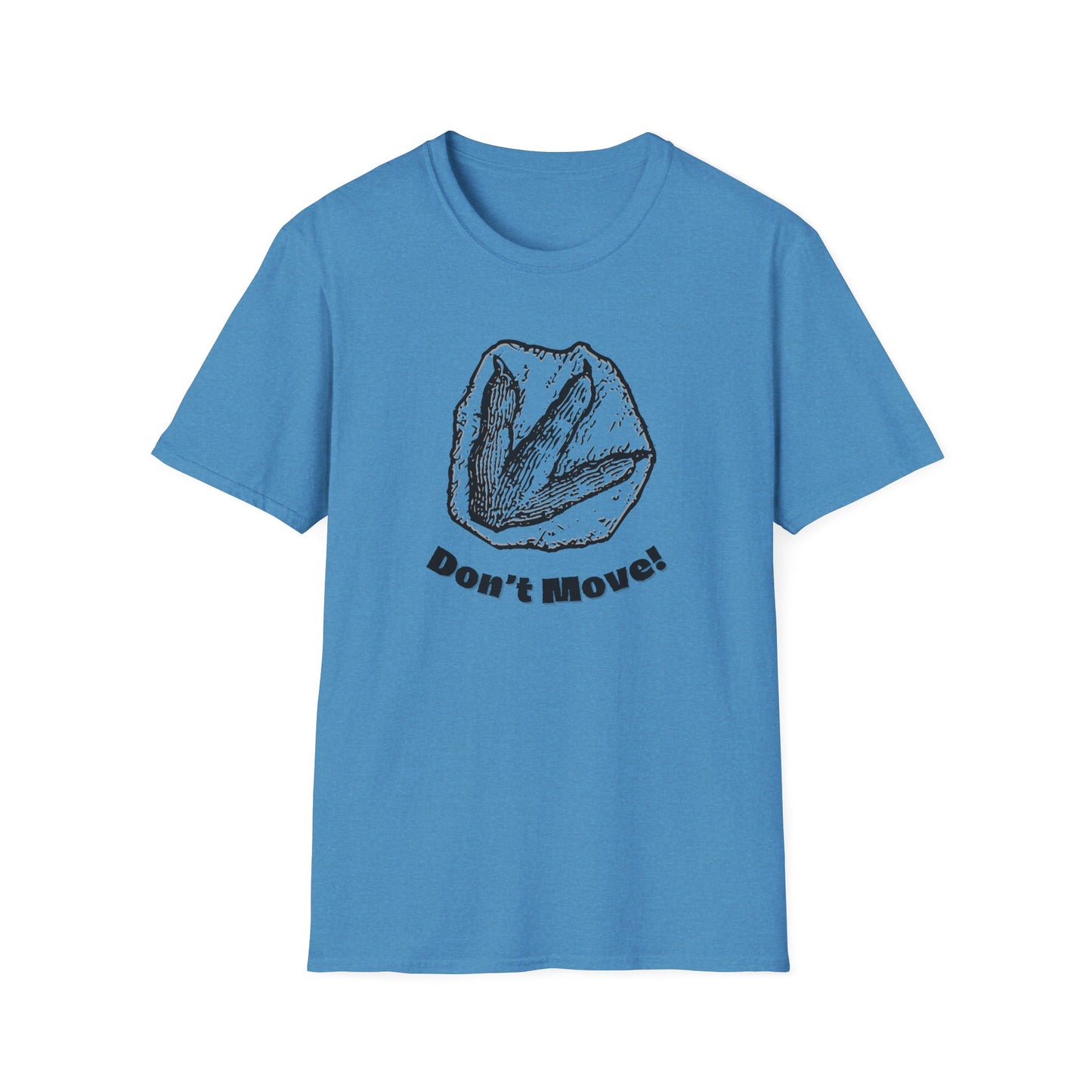 Don't Move! - Dinosaur T-rex Footprint Softstyle T-Shirt - Comfy Casual Tee