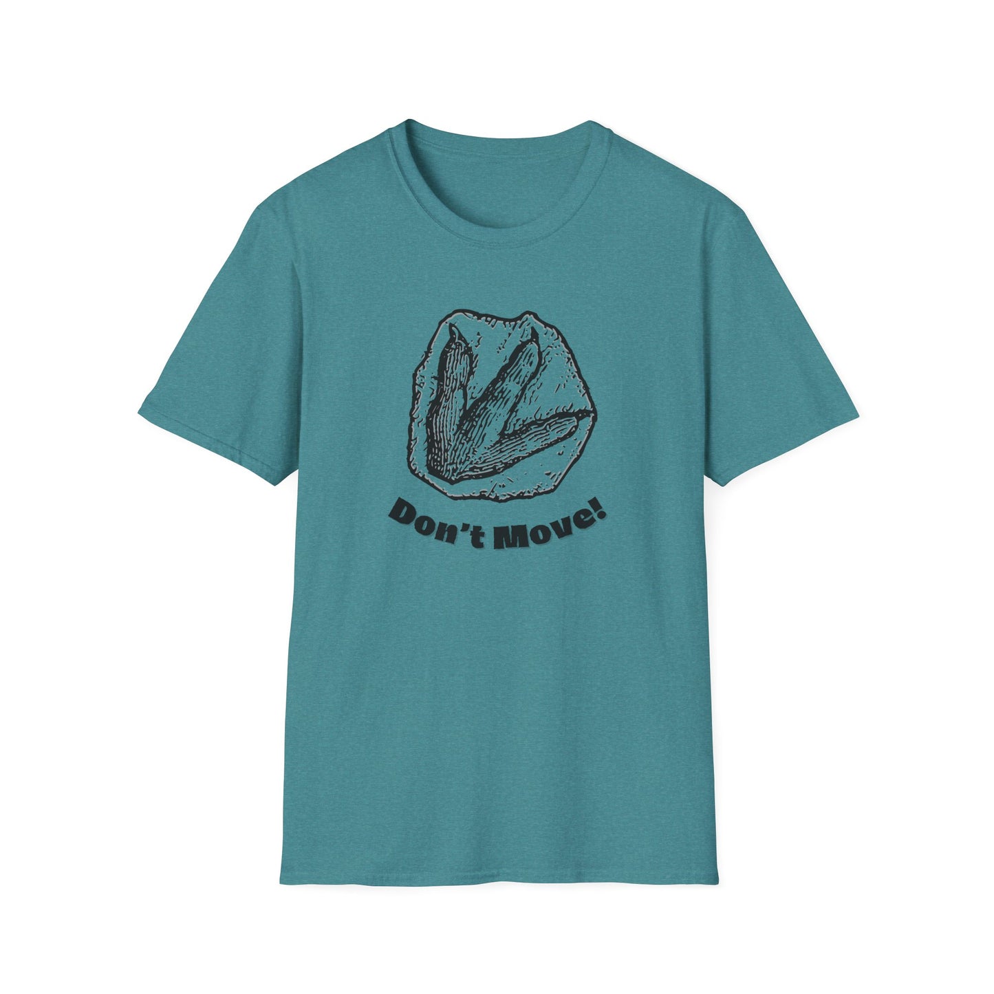 Don't Move! - Dinosaur T-rex Footprint Softstyle T-Shirt - Comfy Casual Tee