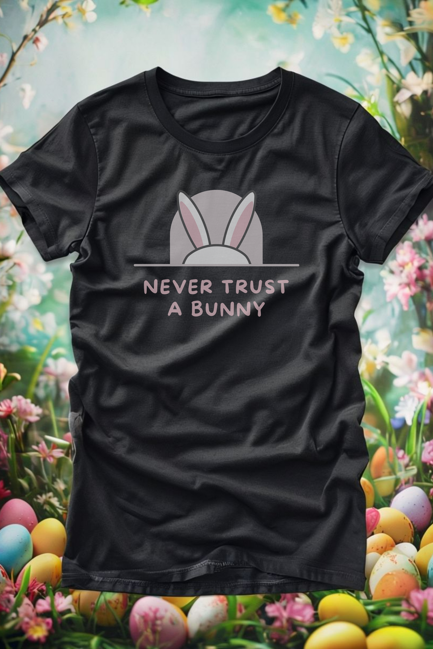 Never Trust A Bunny Comfy Unisex Jersey Short Sleeve Tee