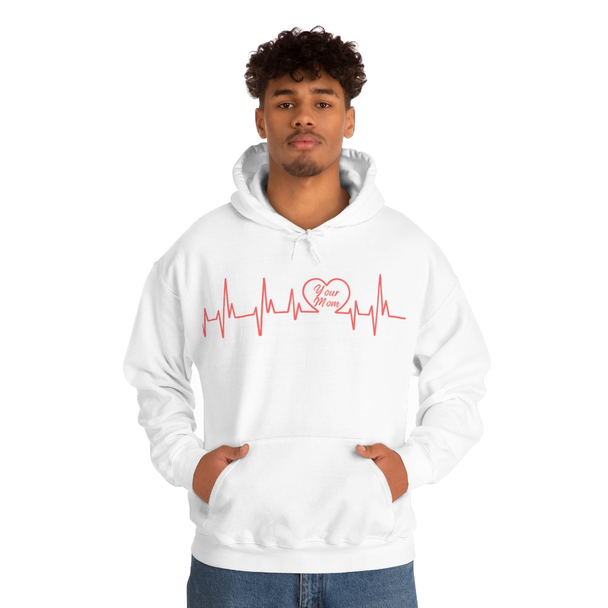 Your Mom Heartbeat Unisex Heavy Blend™ Hooded Sweatshirt