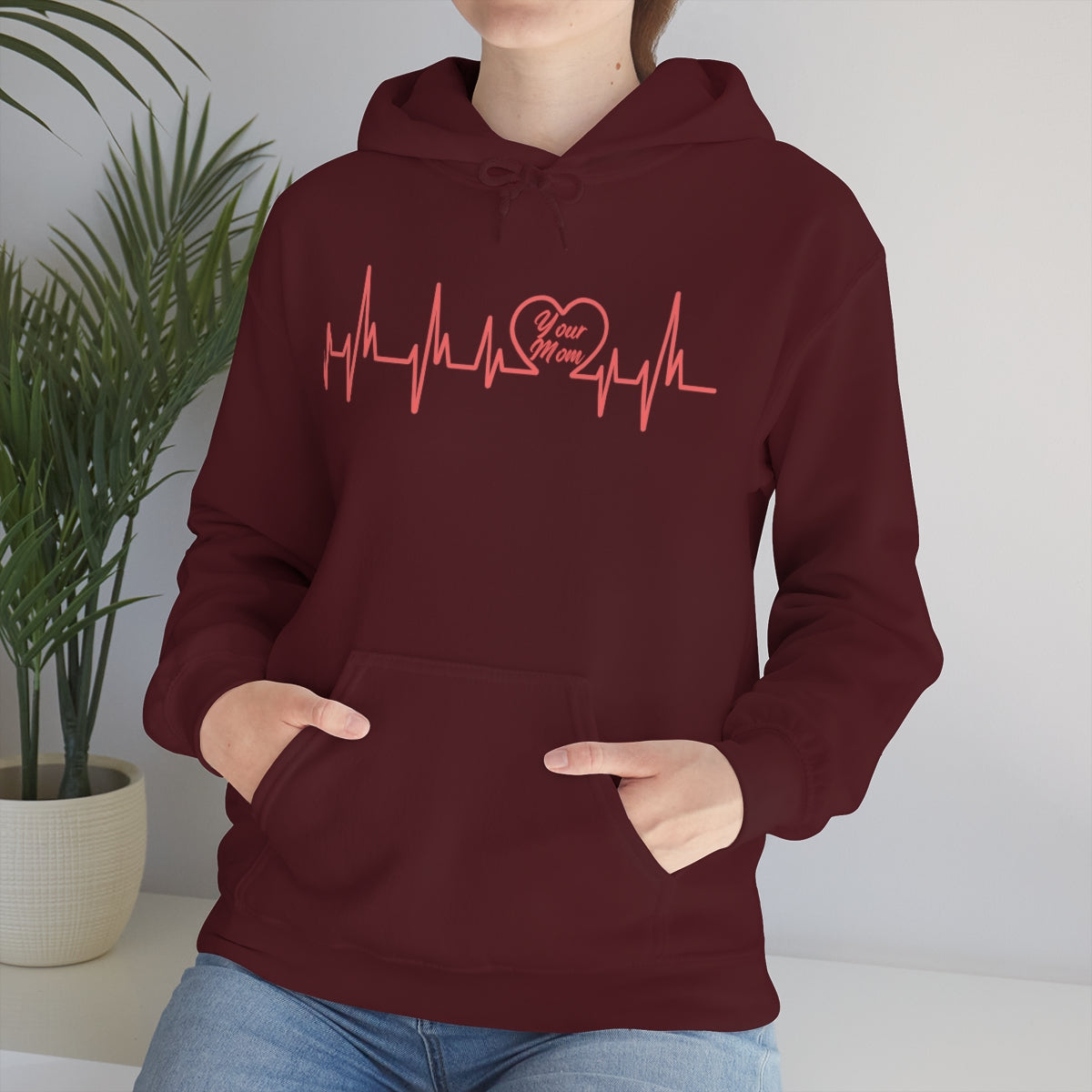 Your Mom Heartbeat Unisex Heavy Blend™ Hooded Sweatshirt