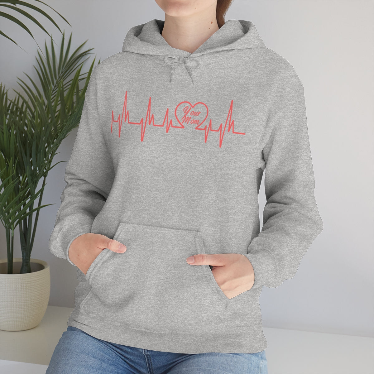 Your Mom Heartbeat Unisex Heavy Blend™ Hooded Sweatshirt