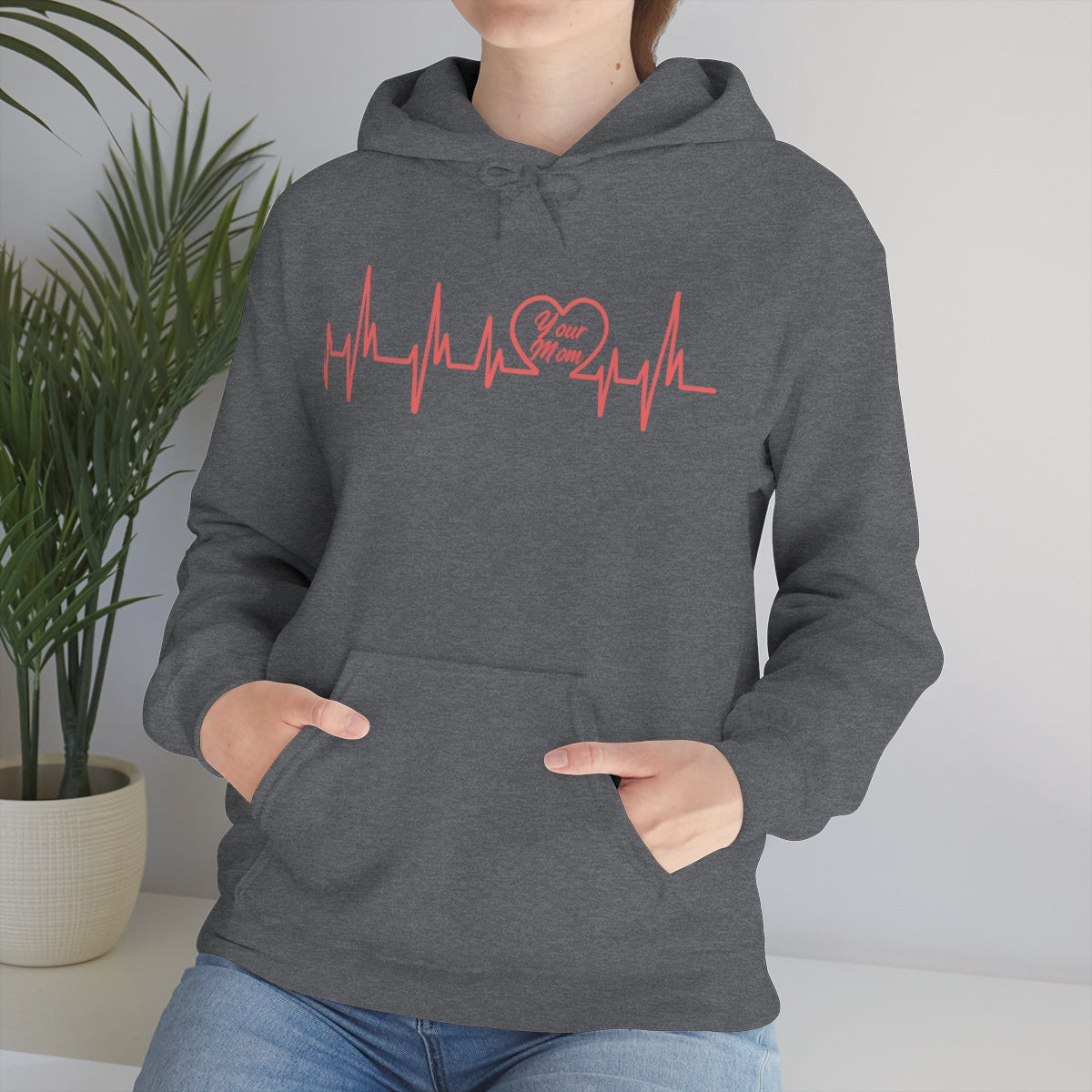 Your Mom Heartbeat Unisex Heavy Blend™ Hooded Sweatshirt