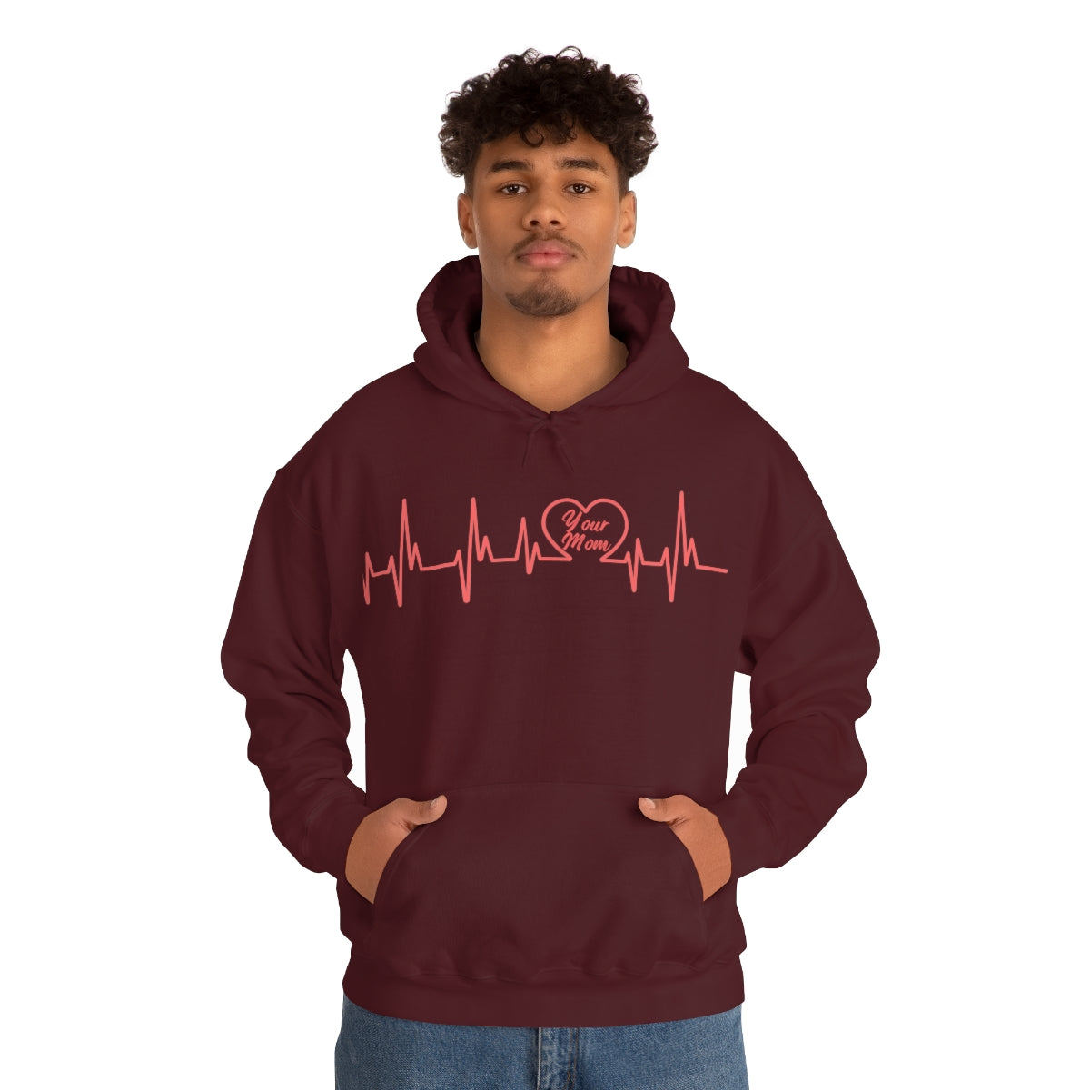 Your Mom Heartbeat Unisex Heavy Blend™ Hooded Sweatshirt