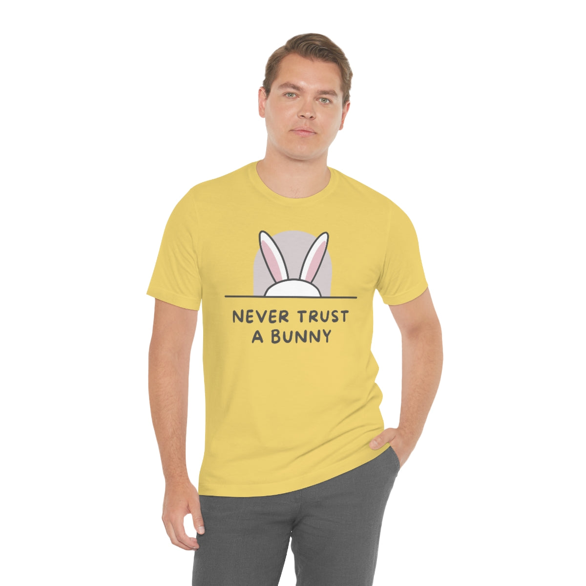 Never Trust A Bunny Unisex Jersey Short Sleeve Tee